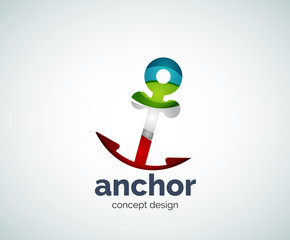 Vector ship anchor logo template