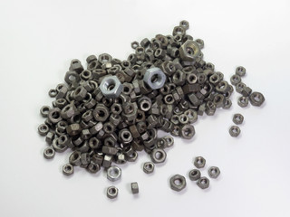 stack of hex nuts different sizes