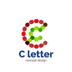 Vector modern minimalistic dotted letter concept logo