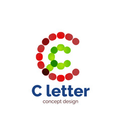 Vector modern minimalistic dotted letter concept logo