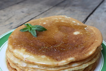 Pancake cake with honey
