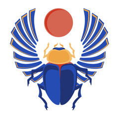 Egyptian scarab vector - obrazy, fototapety, plakaty