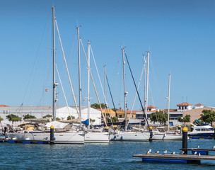 Obraz premium Yachts moored in Ayamonte marina, Andalucia, Spain.