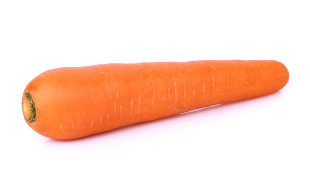 Ripe carrots isolated on a white