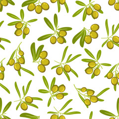 Olives seamless pattern background