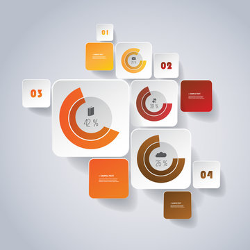 Infographic Design - Rounded Square Design with Diagrams