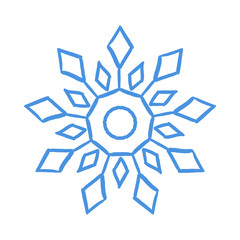 Blue vector snowflake
