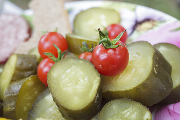 Fresh crop snack with fresh vegetables