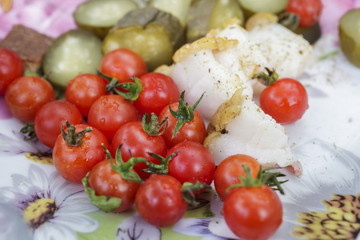 Fresh crop snack with fresh vegetables