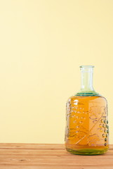 carafe of fresh white wine on the table