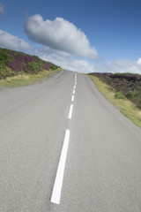 Open Road in North York Moors; Yorkshire; England