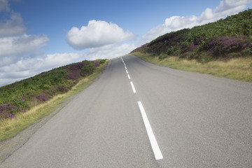 Open Road in North York Moors; Yorkshire; England