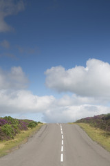 Open Road in North York Moors; Yorkshire; England