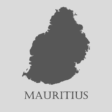 Gray Mauritius map - vector illustration