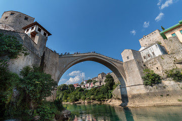 Obraz premium The Old Bridge with river Neretva. 