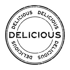 Grunge black delicious rubber stamp