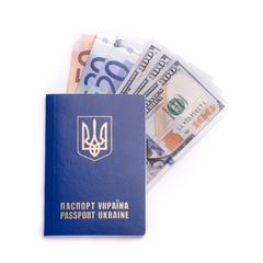 Ukrainian International Passport With Banknotes