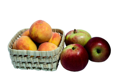 Summer fruits on a white background