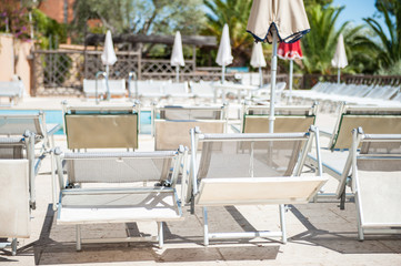 Comfortable poolside under the sun