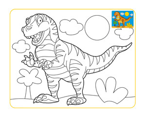 Coloring page - dinosaur - coloring page - illustration for children