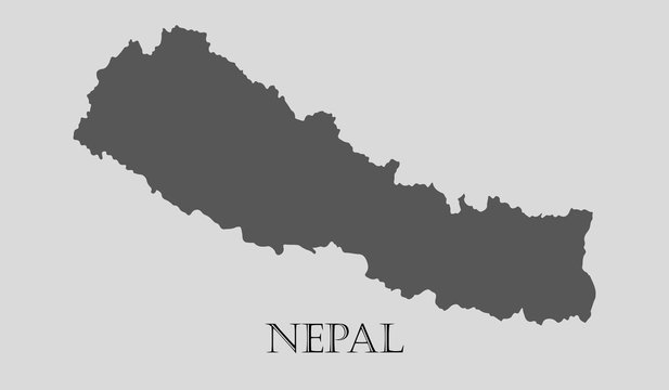 Gray Nepal map - vector illustration