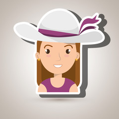 traveler woman tourist icon vector illustration design