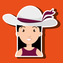 traveler woman tourist icon vector illustration design