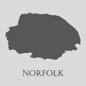 Gray Norfolk map - vector illustration