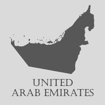Gray United Arab Emirates map - vector illustration