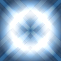 Abstract Glowing Circle with Blue Light Rays  Futuristic Digital Background. Symmetrical blue and white glowing circle with radial light rays.