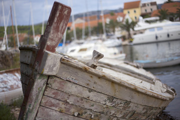 Old fisherman boat in Vrboska, Hvar island - Croatia