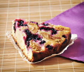 Fresh baked blueberry and apple pie