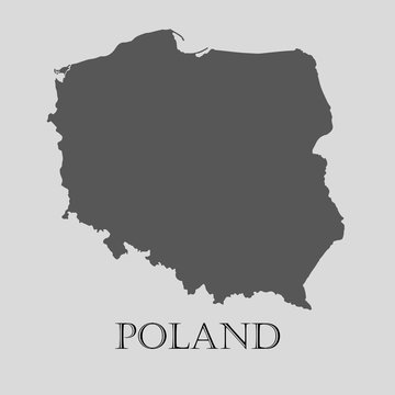 Gray Poland map - vector illustration