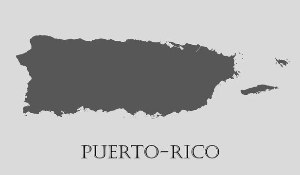 Gray Puerto-Rico map - vector illustration