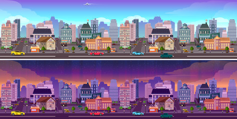Day and night city Panorama