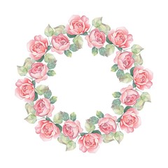 Beautiful floral frame. Watercolor illustration 4