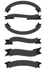 Old ribbon banner black and white