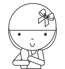 little cute girl isolated icon