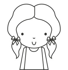 little cute girl isolated icon