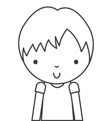 little cute boy isolated icon