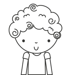 little cute boy isolated icon