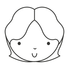 little cute girl isolated icon