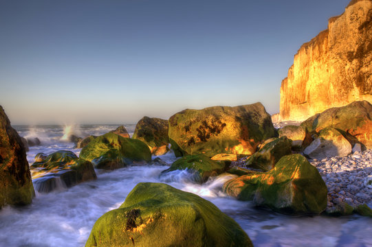 Coastal rocks in Normandy, France