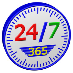 Concept: Opening hours sign. 3D rendering.