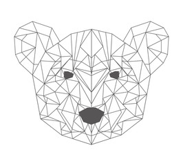 bear head low poly isolated icon