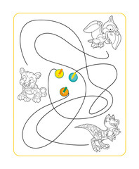 Coloring page - dinosaur - coloring page - isolated - labyrinth - illustration for children © honeyflavour