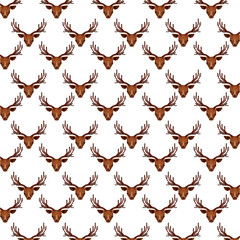 reindeer head pattern low poly isolated icon