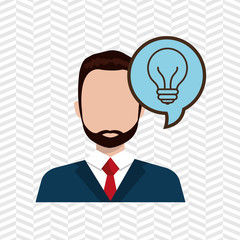 man idea bubble speak vector illustration design