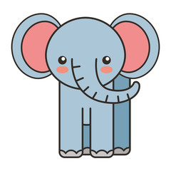 cute elephant animal tender isolated icon