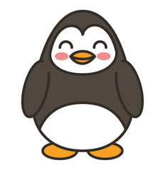 cute penguin animal tender isolated icon